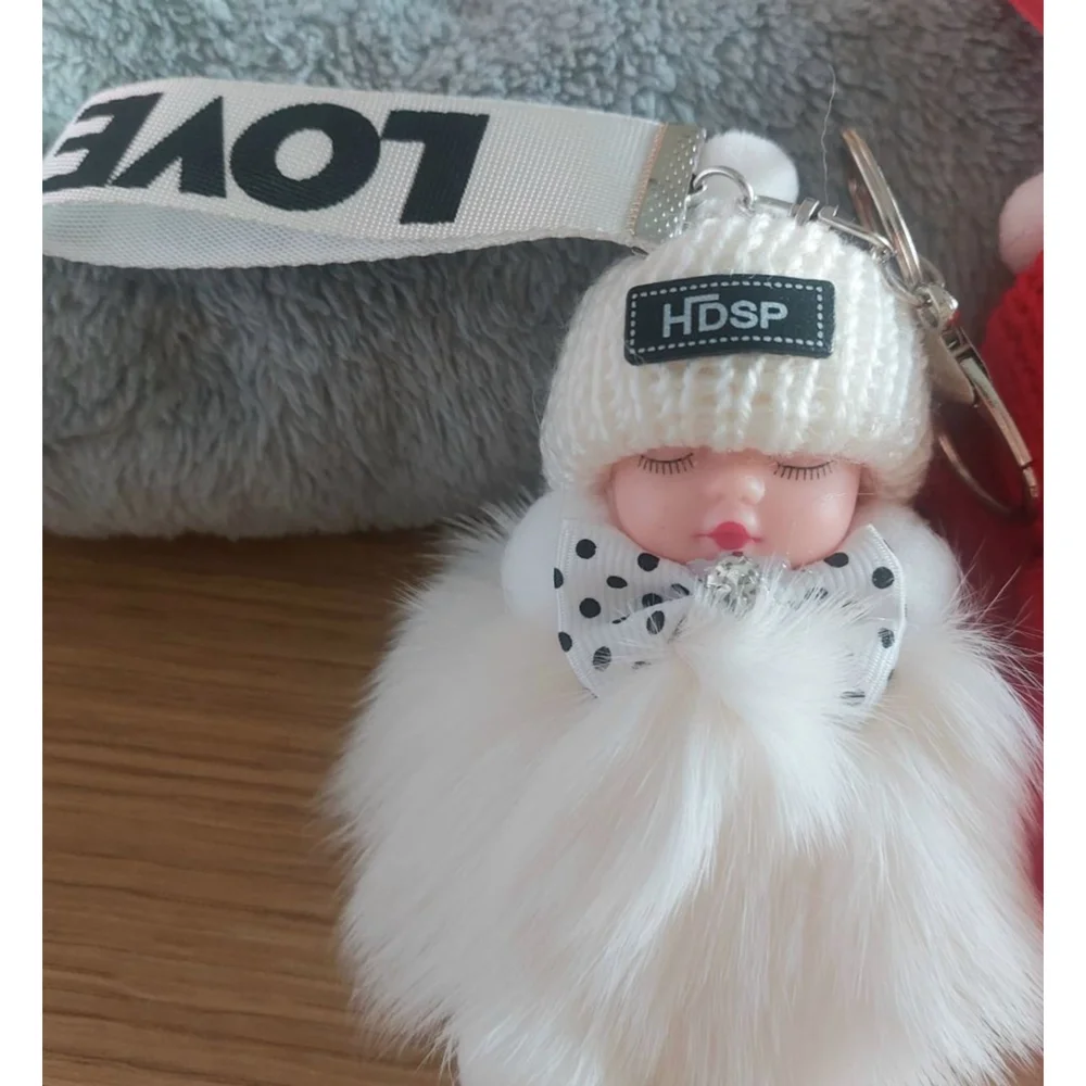 Sleeping Baby Doll Keychain - Random pick of 2. Just in time for Easter